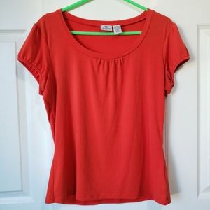 Worthington | Orange short sleeve blouse